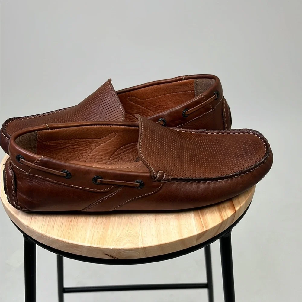 Giorgio Brutini Men's Brown Classic Leather Slip-On Loafers Dress Shoes Size 9